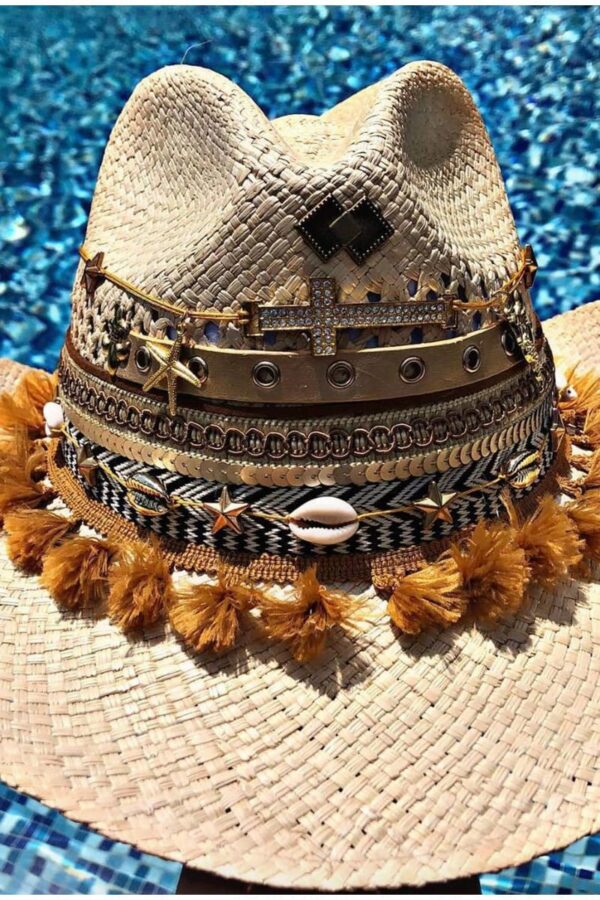 Sombrero de moda para mujer sombrero para mujer con adornos Ibagué Manizales decorado vueltiao de moda vaquero agudeño playa artesanal flores sol elegante Armenia bogota fiesta cintas barranquilla bello cabalgata elegua bisuteria