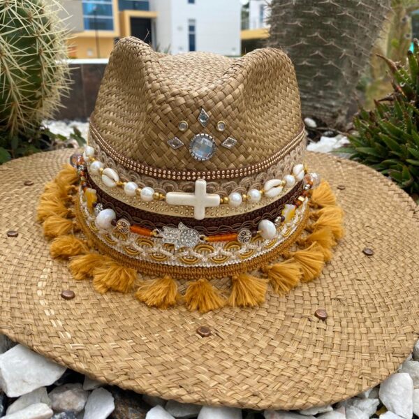 Sombrero Indiana decorado para mujer sombrero con adornos para mujer fiesta cabalgata elegante flores sol de moda elegua playa decorado bisuteria artesanal agudeño vaquero vueltiao cintas Neiva buga colombia Valledupar cucuta tejido