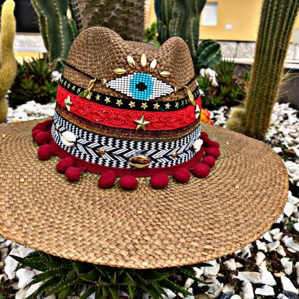 sombrero para mujer con adornos vaquero flores elegante cintas playa agudeño artesanal decorado sol bisuteria de moda vueltiao elegua colombia cucuta tejido Valledupar Neiva buga