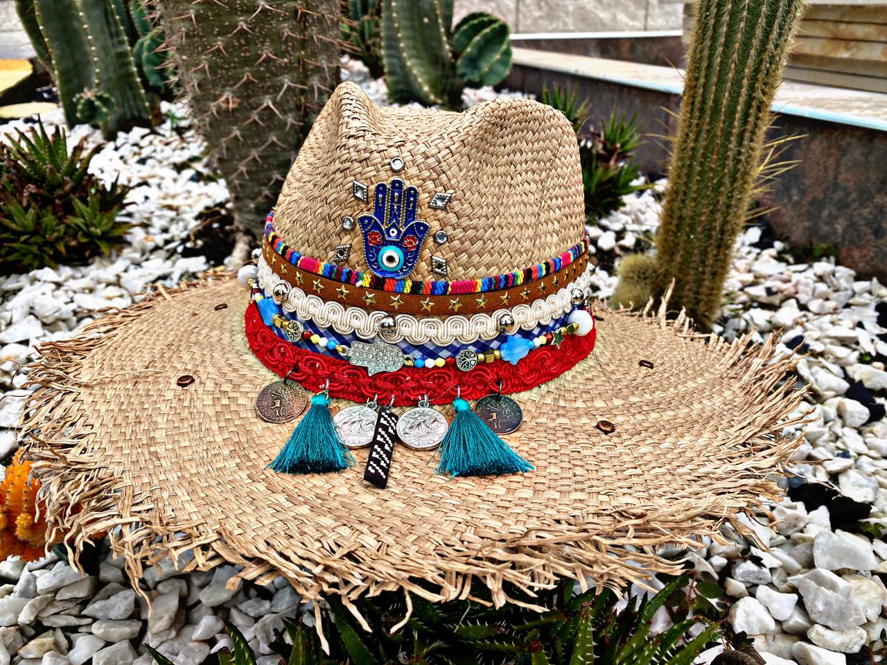 Sombrero Para Mujer Decorado - Desflecado Indiana - Ref. 221220009 |  Milolita Store - Tienda Virtual