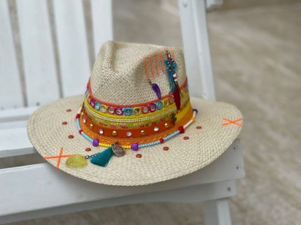 Sombrero para mujer decorado - Indiana - Ref. 230105055 | Milolita Store - Tienda Virtual |%count(title)%