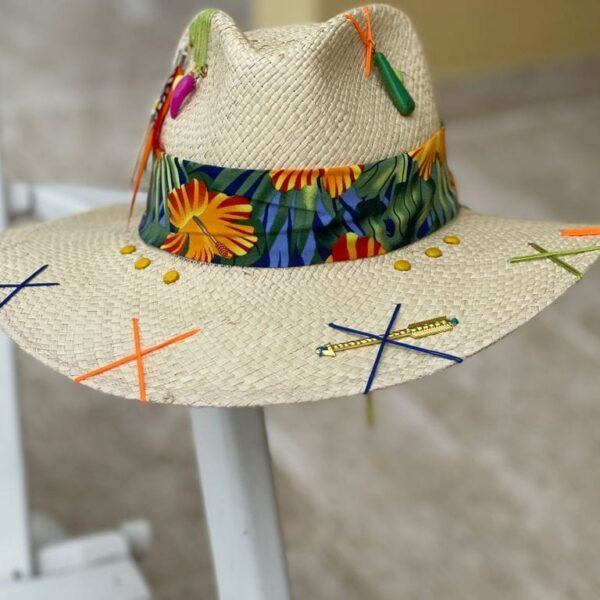 Sombrero Indiana decorado para mujer — Talla Sombrero: Talla 6 (59 cm)