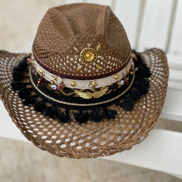 Sombrero Calado para mujer decorado, Sombrero Calado Para Mujer Decorado, sombreros de palma de iraca, sombreros decorados en colombia, sombreros personalizados de palma de iraca, sombreros artesanales con bordados, Hats made of Iraca palm