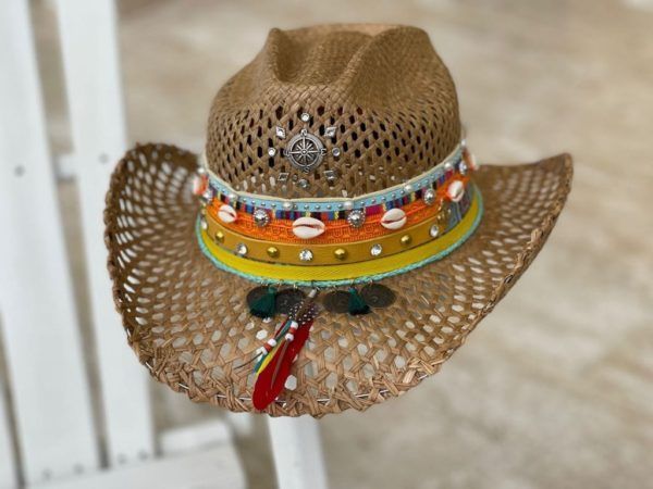 Sombrero para mujer decorado - Calado - Ref. 220401070 | Milolita Store - Tienda Virtual |%count(title)%