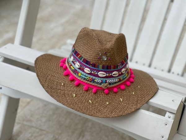 Sombrero para mujer decorado - Indiana - Ref. 230105041 | Milolita Store - Tienda Virtual |%count(title)%