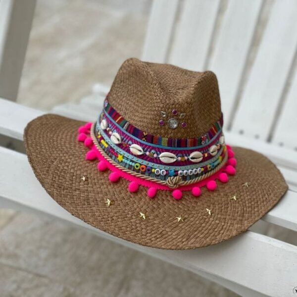 Sombrero Indiana decorado para mujer — Talla Sombrero: Talla 6 (59 cm)