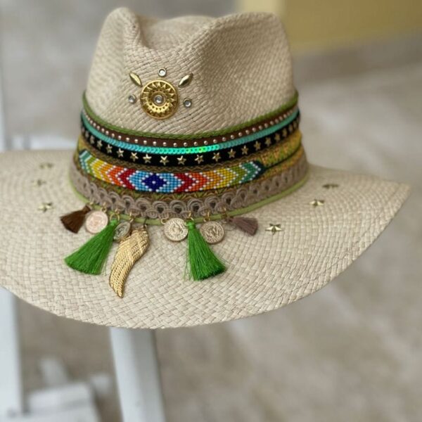 Sombrero Indiana decorado para mujer — Talla Sombrero: Talla 6 (59 cm)