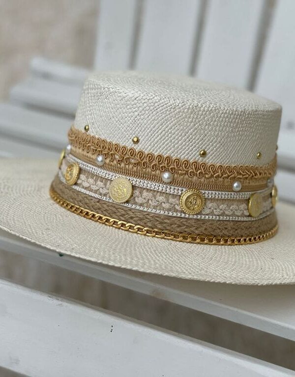 Sombreros Decorados para Mujer en Colombia | Milolita Sombrero Cordobés decorado para mujer — Talla Sombrero: Talla 6 (59 cm)