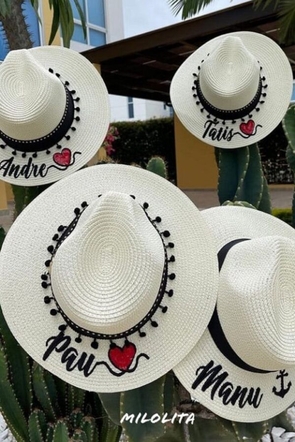 Sombreros Decorados para Mujer en Colombia | Milolita pava decorada personalizada con nombre bordado