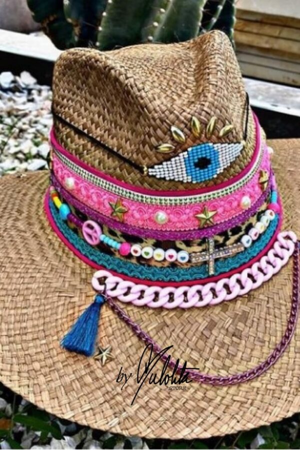 Sombreros Decorados para Mujer en Colombia | Milolita Sombrero Indiana decorado para mujer — Talla Sombrero: Talla 6 (59 cm)