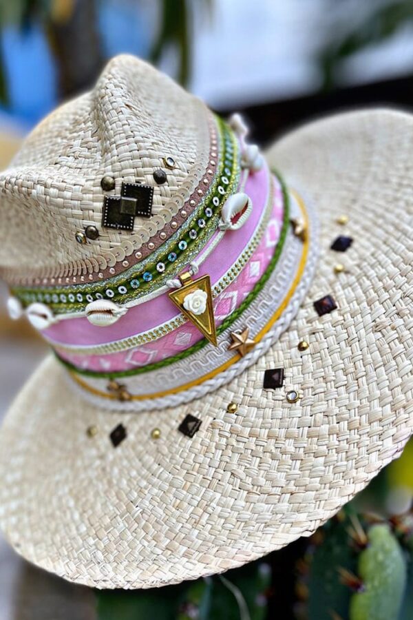 Sombrero Indiana decorado para mujer — Talla Sombrero: Talla 6 (59 cm)