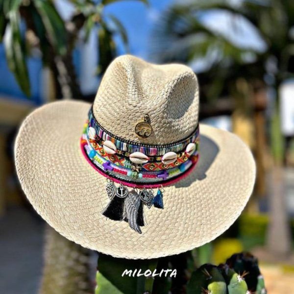 Sombrero para mujer decorado - Indiana - Ref. 230105062 | Milolita Store - Tienda Virtual |%count(title)%