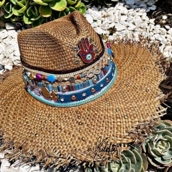 Sombrero para mujer decorado - Desflecado Indiana - Ref. 221220017 | Milolita Store - Tienda Virtual |%count(title)%
