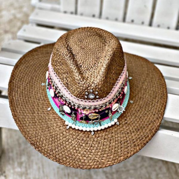 Sombrero para mujer decorado - Indiana - Ref. 220403005 | Milolita Store - Tienda Virtual |%count(title)%