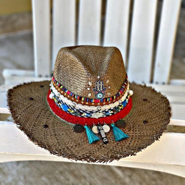 Sombrero para mujer decorado - Desflecado Indiana - Ref. 221220012 | Milolita Store - Tienda Virtual |%count(title)%
