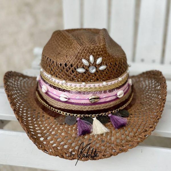 Sombrero para mujer decorado - Calado - Ref. 220401078 | Milolita Store - Tienda Virtual |%count(title)%