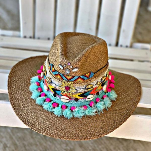 Sombrero para mujer decorado - Indiana - Ref. 230105078 | Milolita Store - Tienda Virtual |%count(title)%