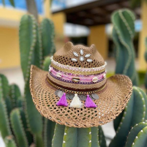 Sombrero para mujer decorado - Calado - Ref. 220401085 | Milolita Store - Tienda Virtual |%count(title)%