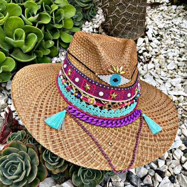 Sombrero para mujer decorado - Indiana - Ref. 230105082 | Milolita Store - Tienda Virtual |%count(title)%