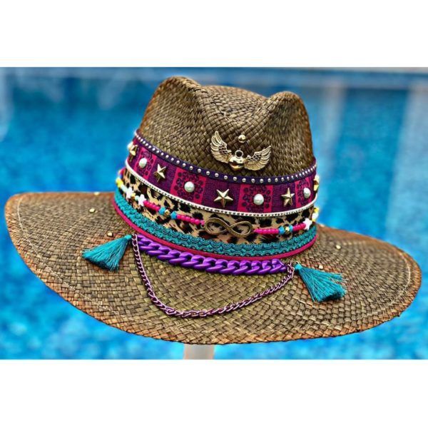 Sombrero para mujer decorado - Indiana - Ref. 230105083 | Milolita Store - Tienda Virtual |%count(title)%