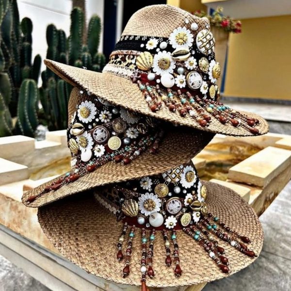 Sombrero para mujer decorado - Indiana - Flower - Ref. 220403003 | Milolita Store - Tienda Virtual |%count(title)%