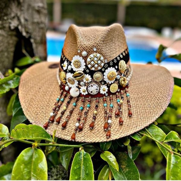 Sombrero para mujer decorado - Indiana - Flower - Ref. 220403003 | Milolita Store - Tienda Virtual |%count(title)%