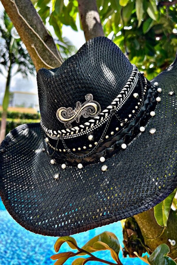 Sombrero negro decorado para mujer Spiral 00001