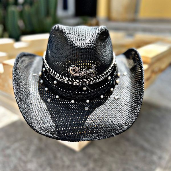Sombrero negro decorado para mujer Spiral 00001