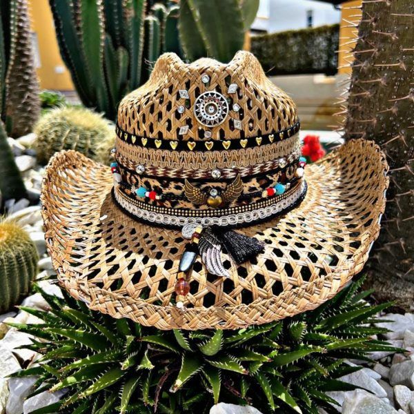 Sombrero para mujer decorado - Calado - Print - Ref. 220616001 | Milolita Store - Tienda Virtual |%count(title)%