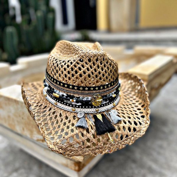 Sombrero para mujer decorado - Calado - Star - Ref. 220616002 | Milolita Store - Tienda Virtual |%count(title)%