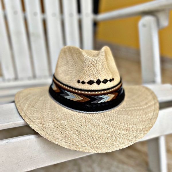 Sombrero Iraca Indiana color crudo decorado para hombre Ref2204008