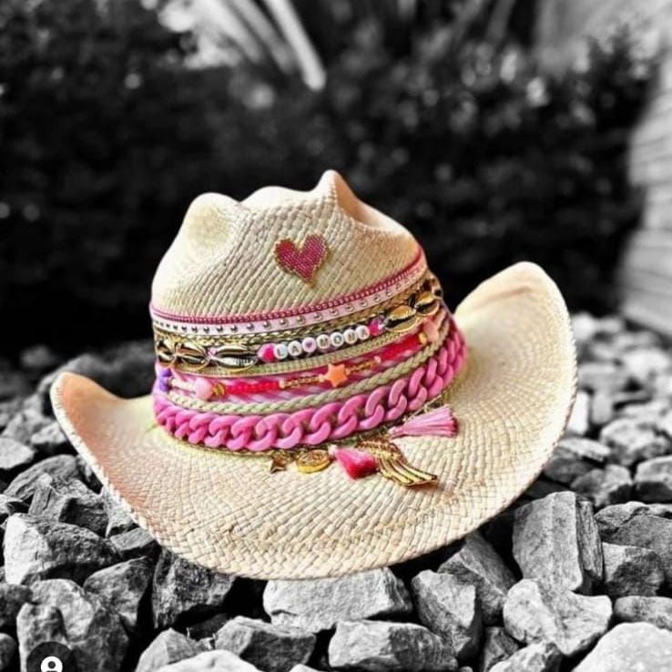 Sombrero Para Mujer Decorado - Cowboy - Pink - Ref. 221105001
