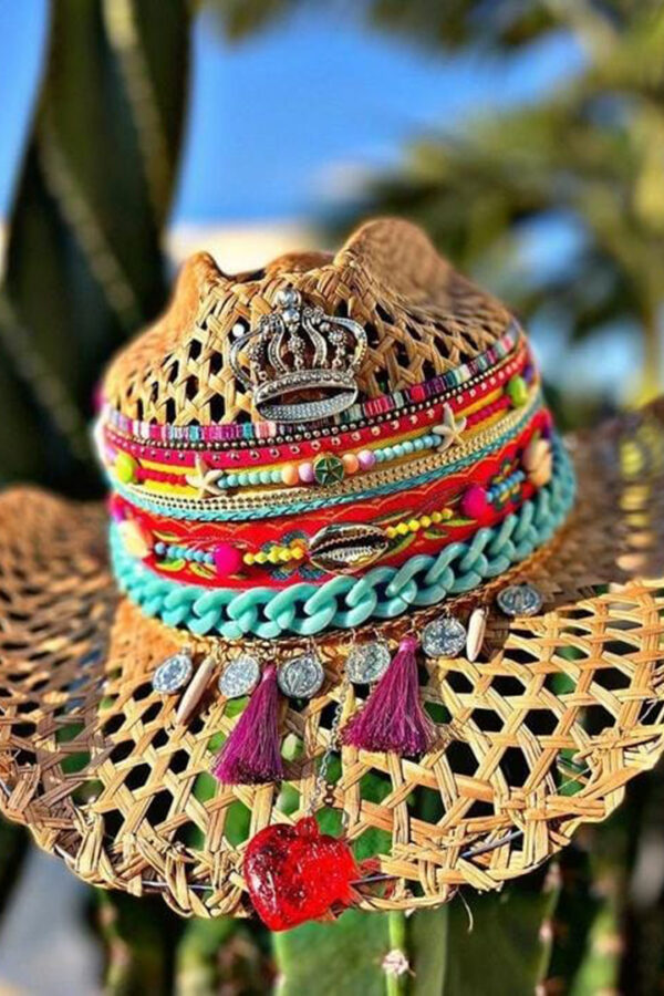 Sombreros Decorados para Mujer en Colombia | Milolita Sombrero CALADO CAFE DE REINA 00000