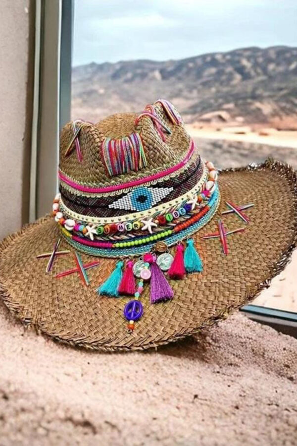Sombreros Decorados para Mujer en Colombia | Milolita sombrero indiana desflecado tribu 00001
