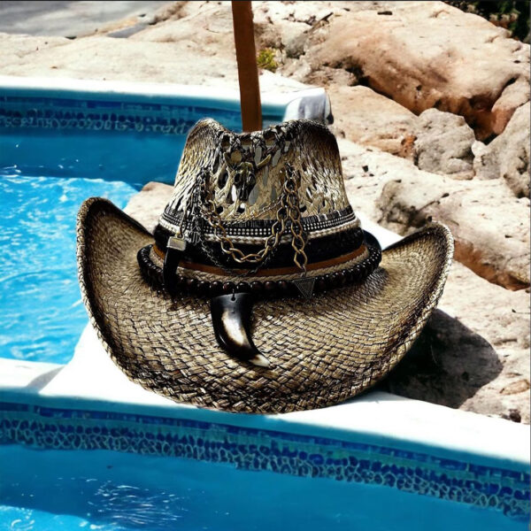 Sombrero cowboy texano café decorado calado