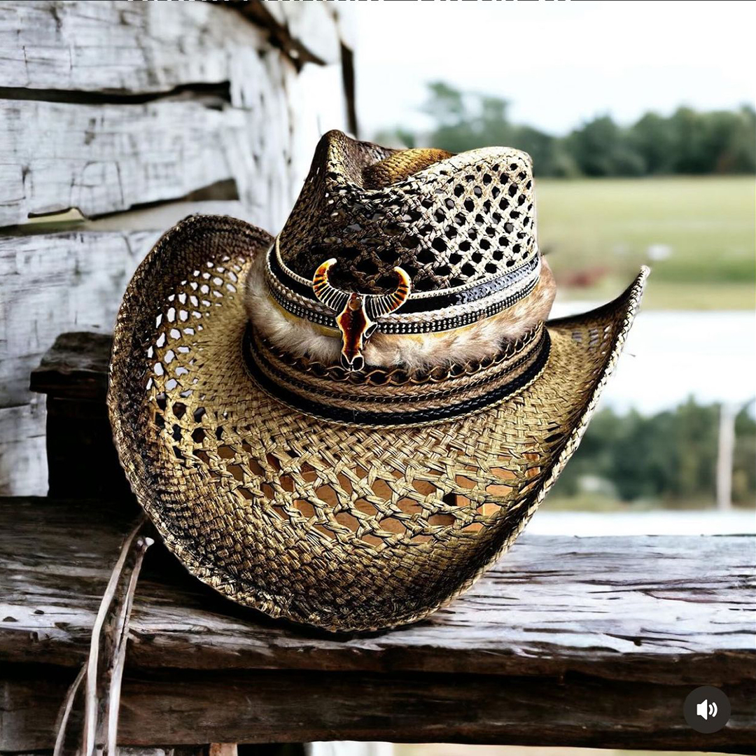 Sombrero cowboy texano café decorado calado