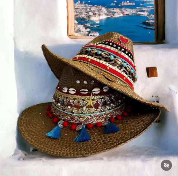 Sombrero decorado café morocco - Indiana - Ref. 231101003 | Milolita Store - Tienda Virtual |%count(title)%