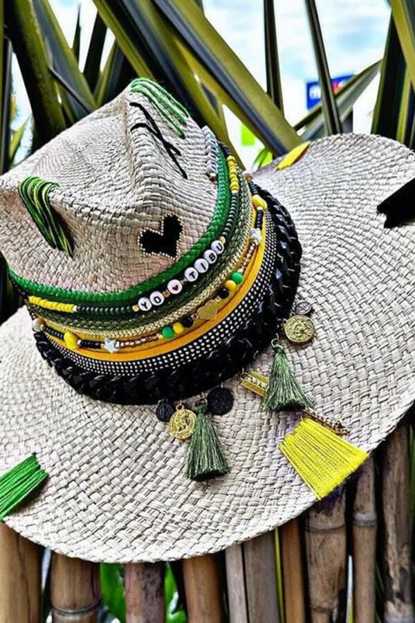 sombrero decorado indiana café bamboo