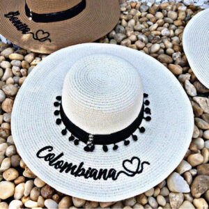 Pava con nombre bordadoPava Para Mujer - Sombrero Para Playa