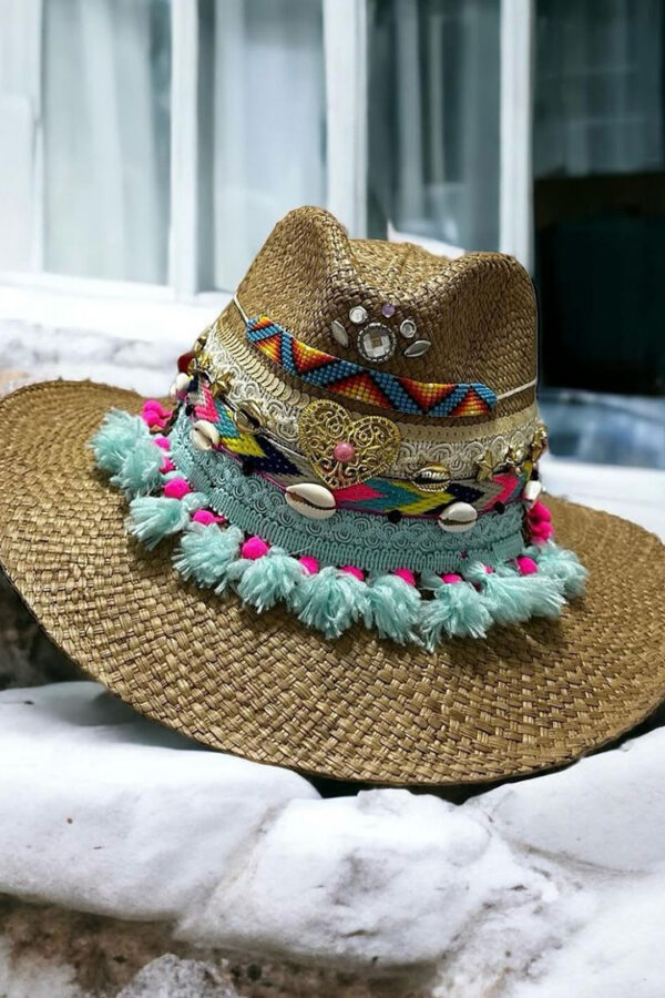 Sombrero indiana Folky pompuoso