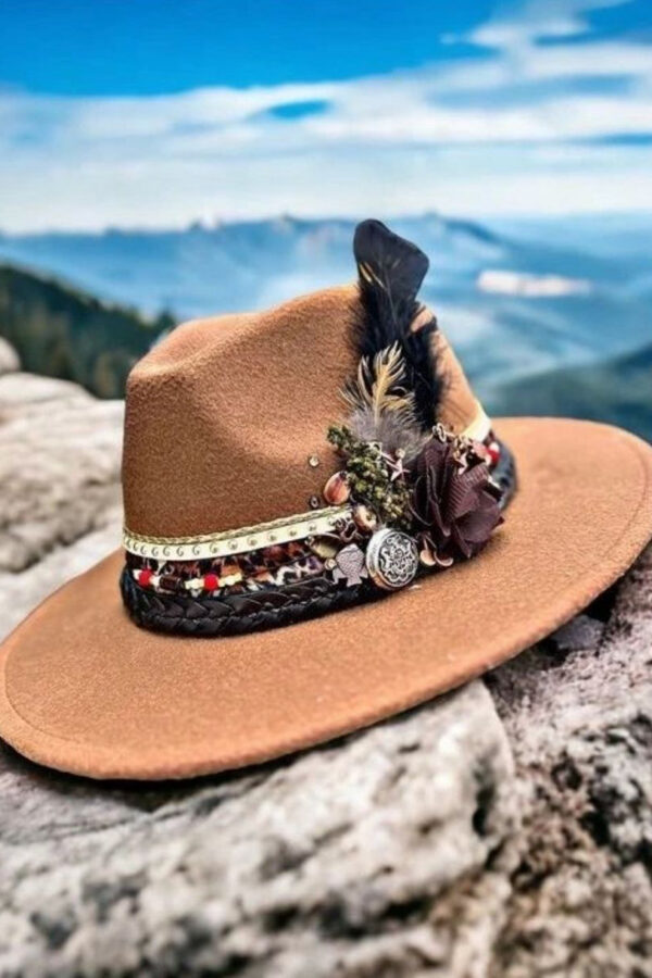 Sombreros Decorados para Mujer en Colombia | Milolita Sombreo Fedora coachela café