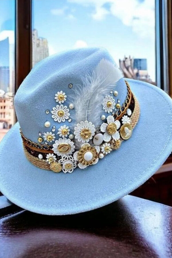 Sombreros Decorados para Mujer en Colombia | Milolita Sombrero Fedora margarita bluf