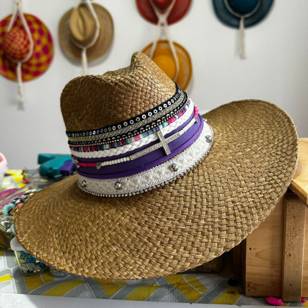 Sombrero café Indiana lavandaSombrero Indiana Café Lavanda, sombreros de palma de iraca, Hats made of Iraca palm