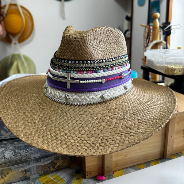 Sombrero café Indiana lavandaSombrero Indiana Café Lavanda, sombreros de palma de iraca, Hats made of Iraca palm