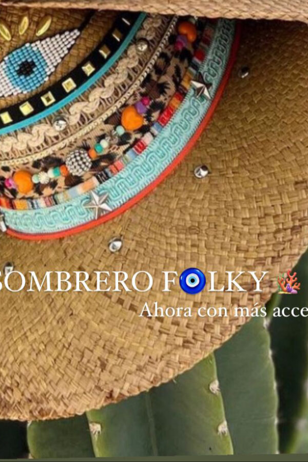 Sombrero Indiana café ojito de la suerte 00002