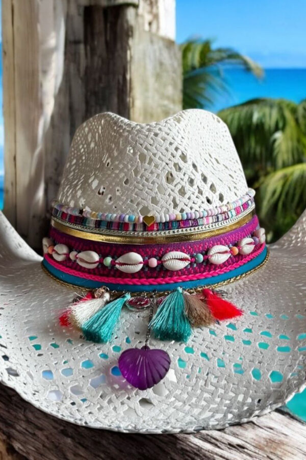 sombrero nevado calado cowboy color blanco