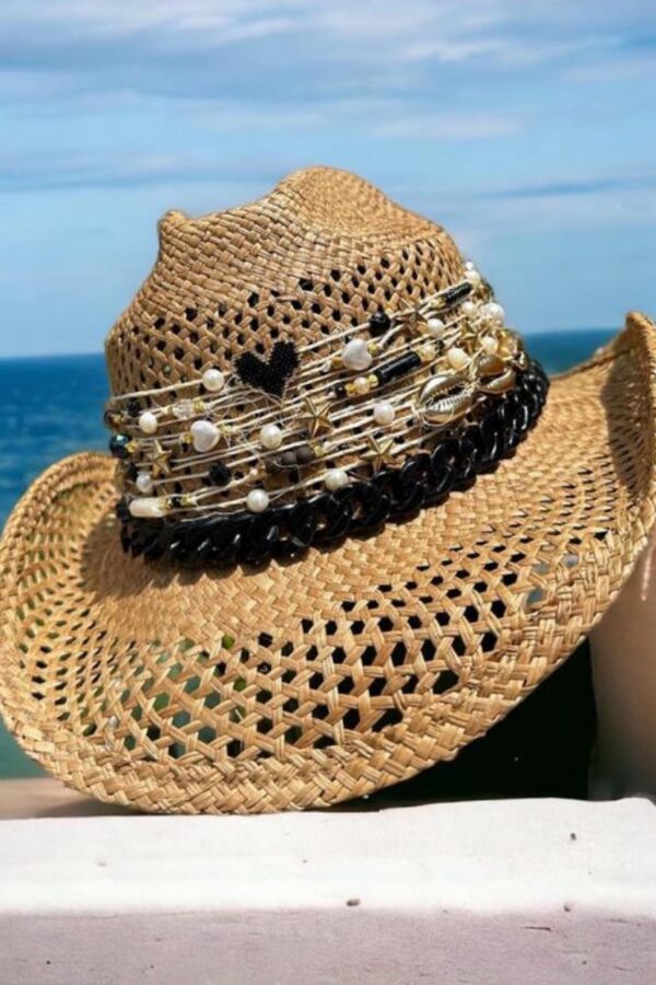 Sombrero calado decorado para mujer