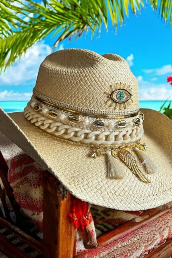 Sombrero decorado para mujer sunshine cowboy crudo