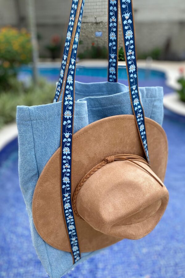 Bolso Folky Índigo con porta sombrero