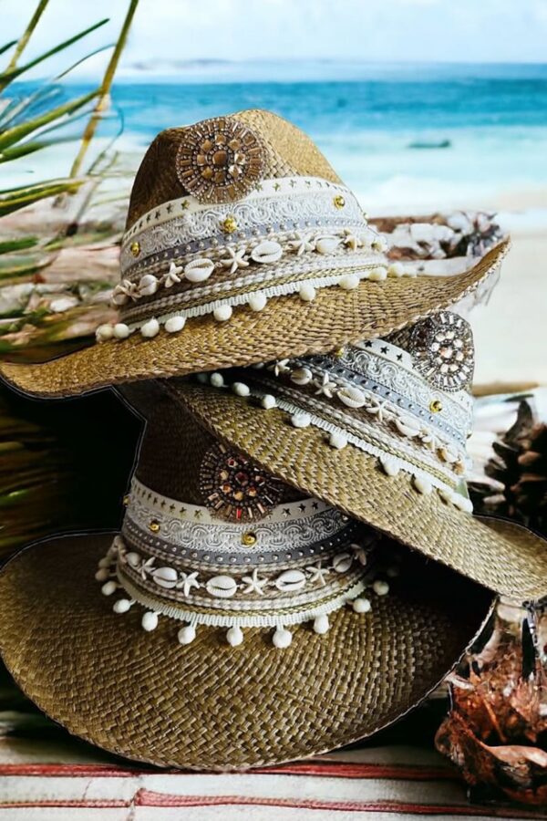 Sombreros Personalizados Artesanales en Colombia | Milolita sombrero indiana decorado azteca cafe